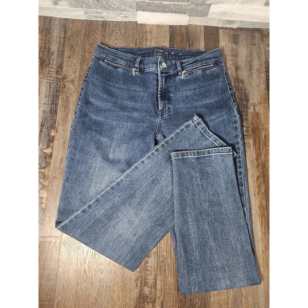J McLAUGHLIN Yara Jeans Women's 4 Blue Mid Rise Zip Pocket Straight Leg